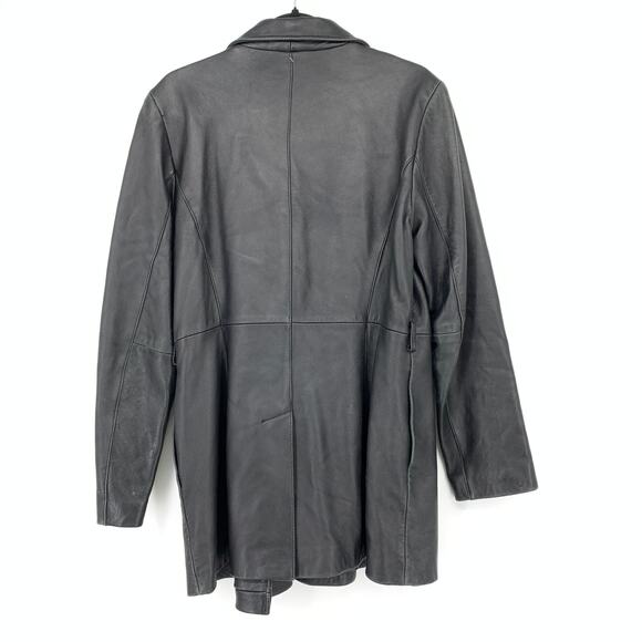 Vintage 90s INC International Concepts Leather Jacket Womens Sz M Black *FLAW - Picture 2 of 6